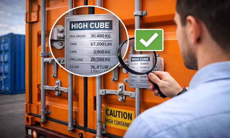 ابعاد کانتینر 40 فوت هاي کيوب 40HC چقدر است؟ جدول اندازه ها + تفاوت با 40 استاندارد 5 بررسی پلاک و همخوانی با نوع کانتینر (هاي کيوب بودن) | پیمان کانتین