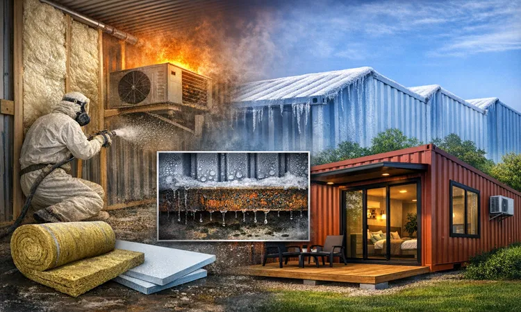 عايق کاری کانتینر: مقايسه PU و پشم سنگ و XPS + راهکار جلوگيری از تعريق و کپک | پیمان کانتین