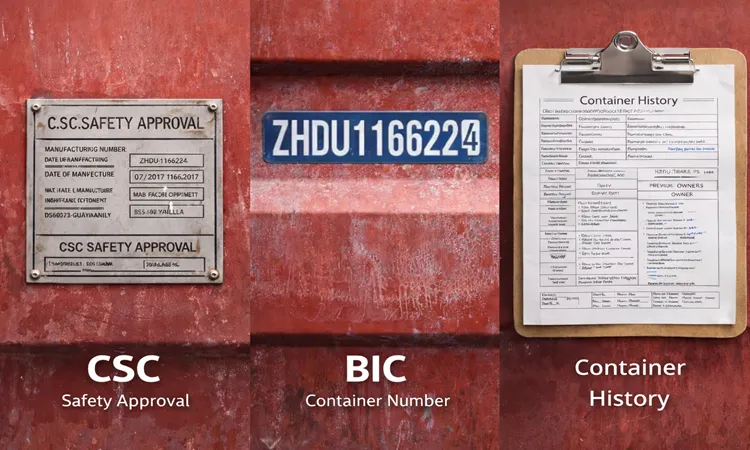 پلاک CSC کانتینر چیست؟ (راهنمای خواندن پلاک و چک لیست خرید بدون ریسک) 3 تفاوت پلاک CSC با شماره کانتینر BIC)) و شناسنامه کانتینر | پیمان کانتین