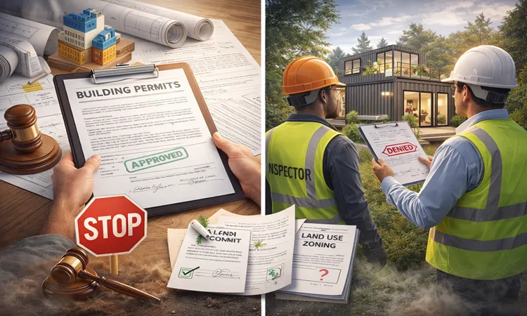 تبدیل کانتینر به خانه مسکونی استاندارد + راهنمای کامل طراحی و اجرا 4 نکات حقوقی و مجوزها | پیمان کانتین